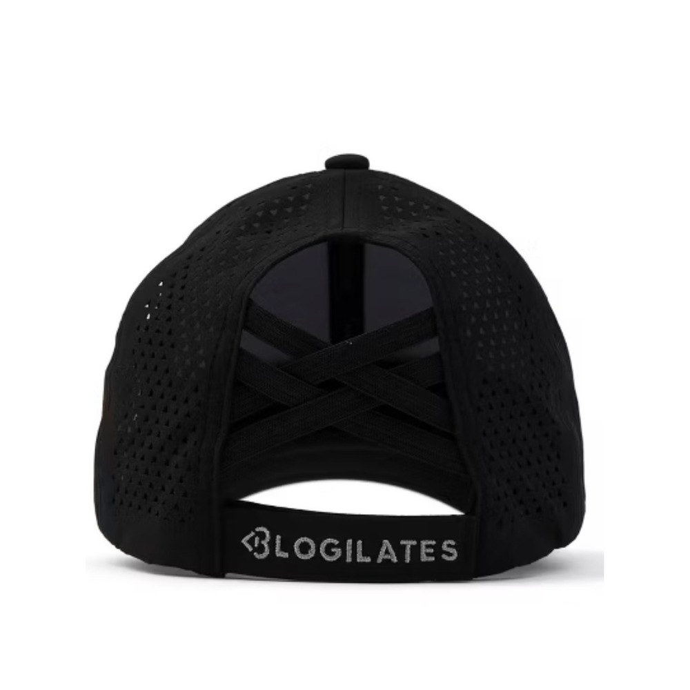 Blogilates Ponytail Baseball Cap Womens OS Black Excellent Criss Cross Back